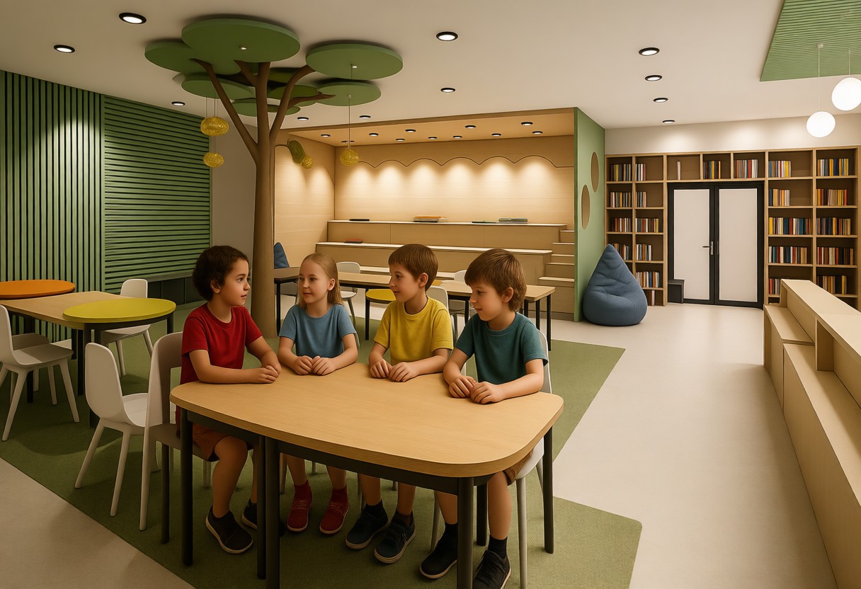 School library reading room realization by Amazing Interiors School library reading room realization by Amazing Interiors