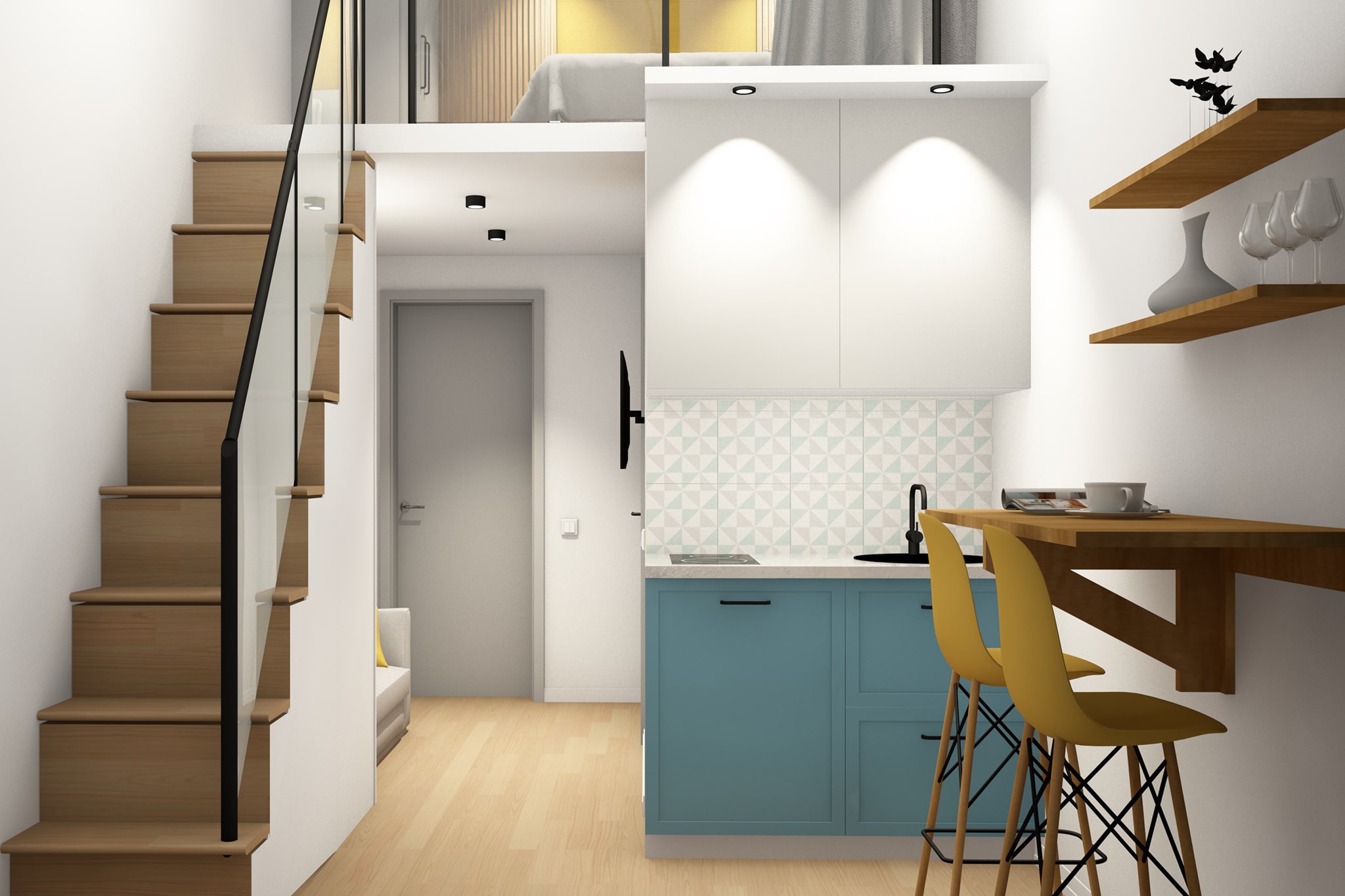 Micro-apartment concept in Tbilisi by Amazing Interiors