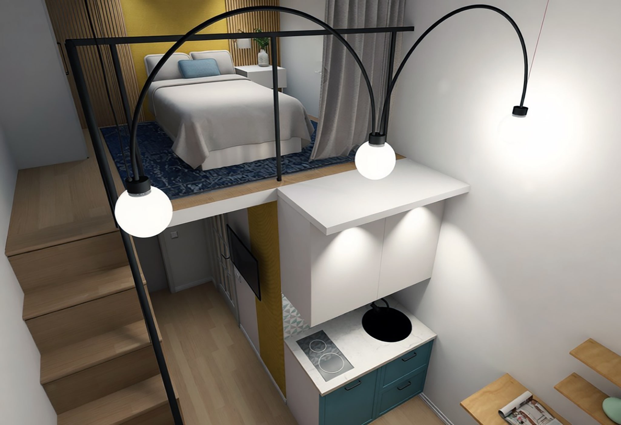 Modern two-floor flat interior realization by Amazing Interiors Modern two-floor flat interior realization by Amazing Interiors