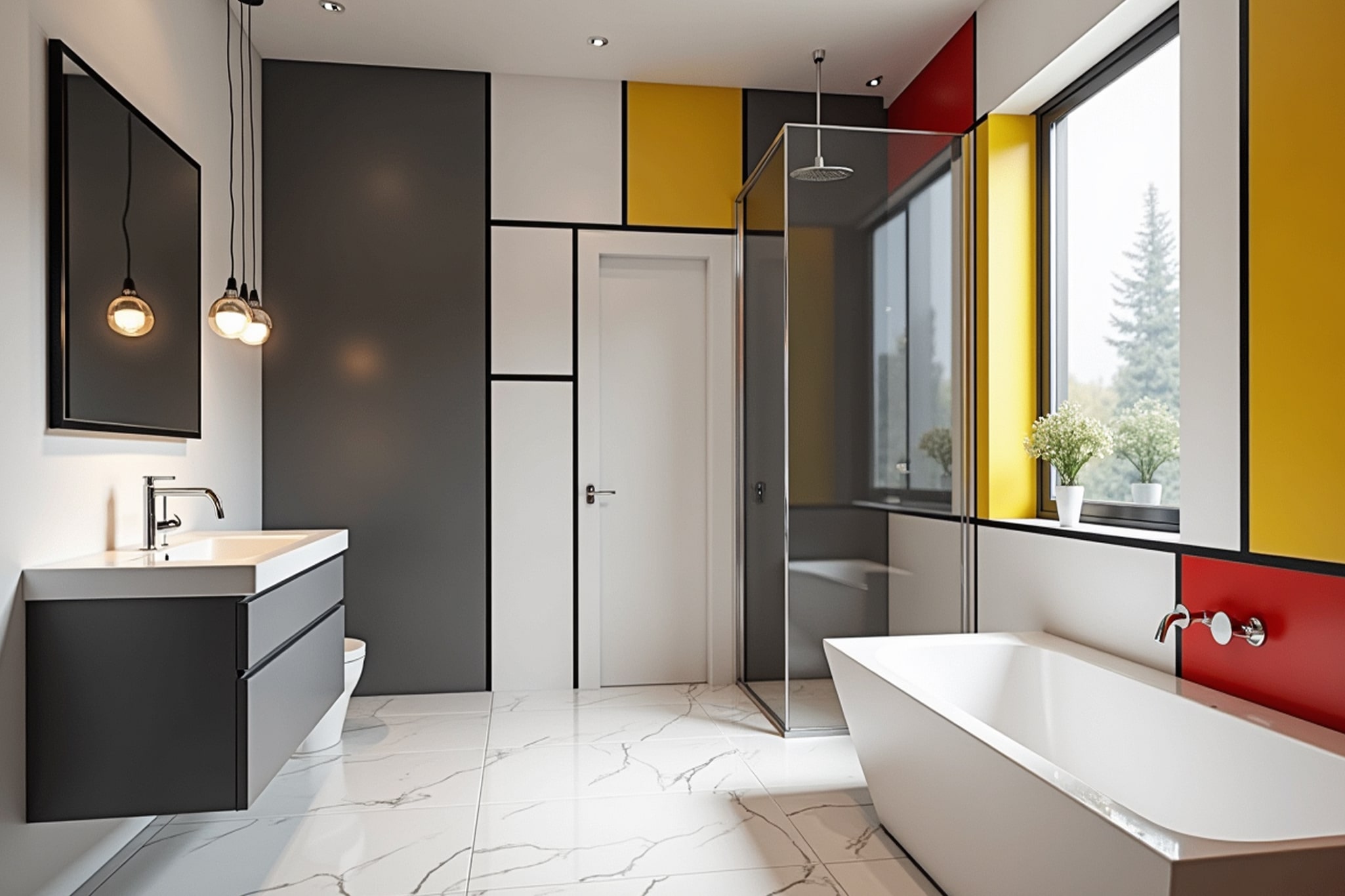 Mondrian-inspired interior style