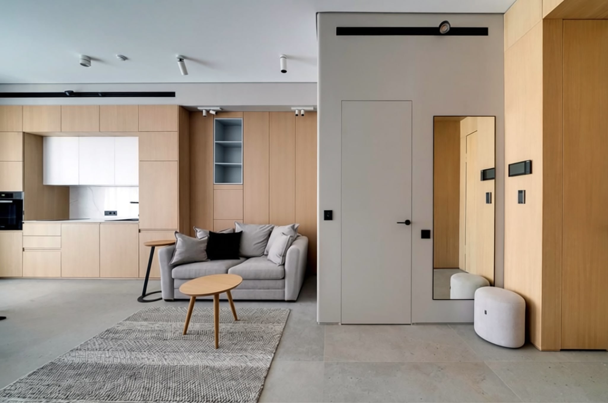 Wood and Concrete Minimalism Amazing Interiors - projekt wnętrz w Wilanowie